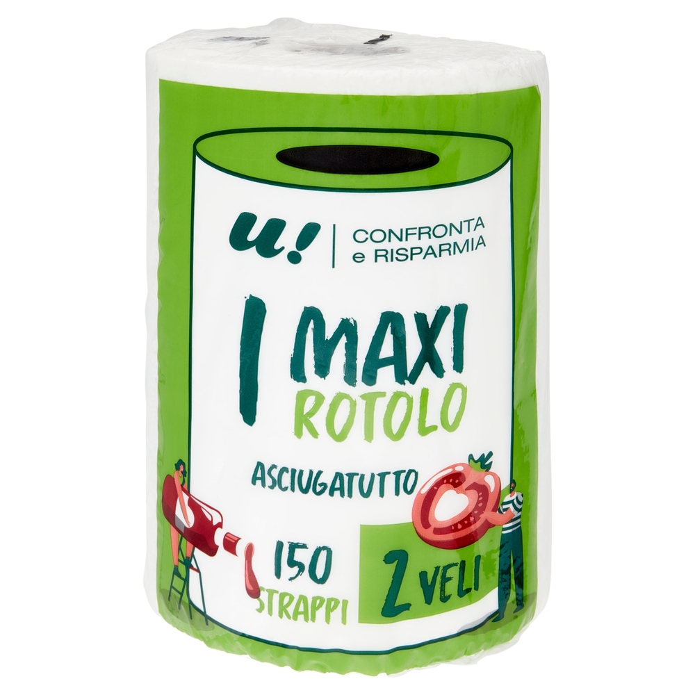 Asciugatutto Multiuso 2 Veli 150 Strappi U! Confronta e Risparmia